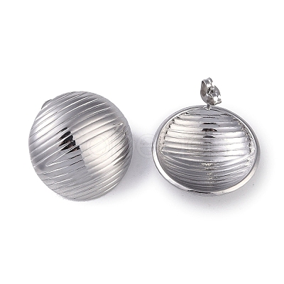 Non-Tarnish Texture Half Round 304 Stainless Steel Stud Earrings for Women EJEW-L283-048P-1