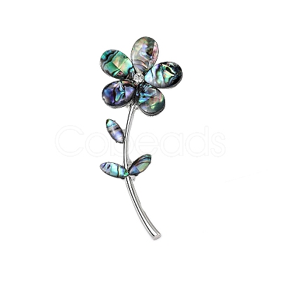 Abalone Shell Flower of Life Brooch PW-WG0AE00-01-1