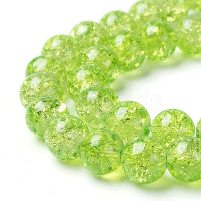 Spray Painted Crackle Glass Beads Strands CCG-Q001-8mm-11-1