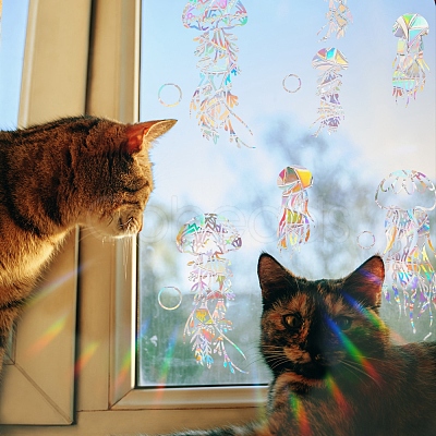 Jellyfish Rainbow Prism Electrostatic Window Stickers PW-WGD5262-01-1