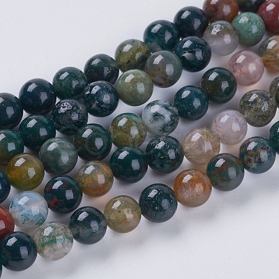 Natural Indian Agate Beads Strands G-G515-6mm-05-1