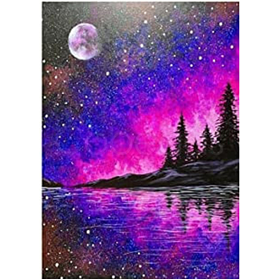 DIY Oil Painting Style Starry Sky Pattern Diamond Painting Kits DIAM-PW0005-14C-1