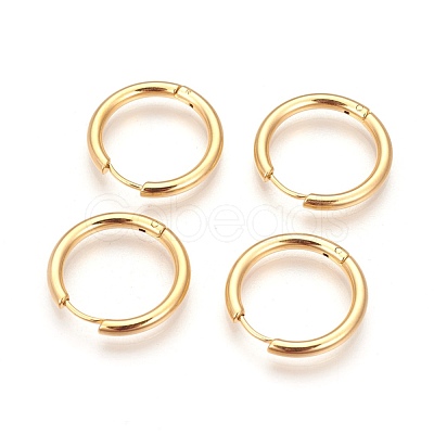 Ion Plating(IP) 304 Stainless Steel Hoop Earrings EJEW-P177-G-10-1