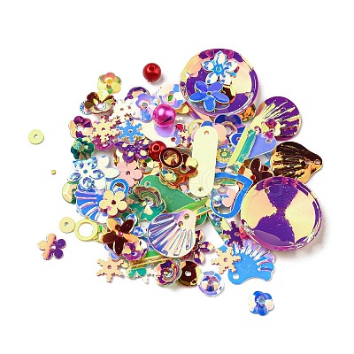 PVC Paillette/Sequins Beads & Links PVC-F004-01M-1