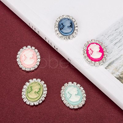 Resin Cameo Cabochons X-RB-N050-07-18S-1