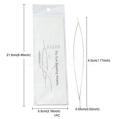 Stainless Steel Collapsible Big Eye Beading Needles YW-ES001Y-45MM-1