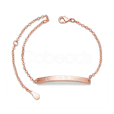 SHEGRACE Brass Inspirational ID Bracelets JB540B-1