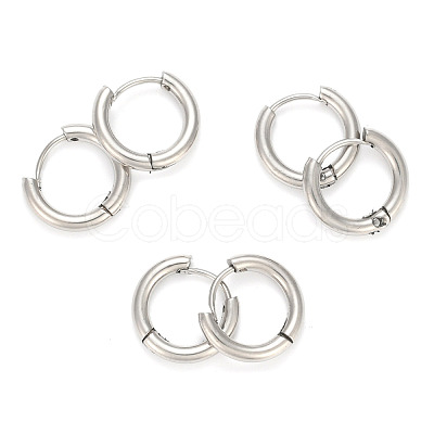 Tarnish Resistant 202 Stainless Steel Huggie Hoop Earrings EJEW-O087-06F-P-1