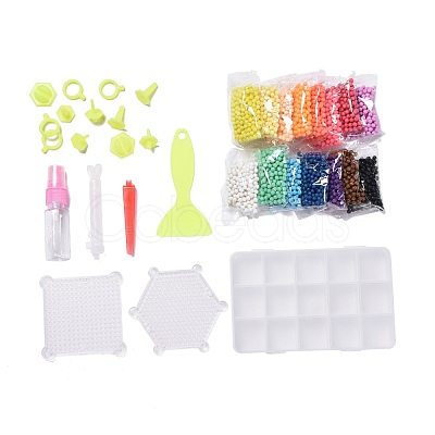 DIY 15 Colors 3000Pcs 4mm PVA Round Water Fuse Beads Kits for Kids DIY-Z007-51-1