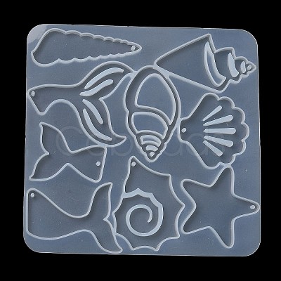 Shell/Starfish/Fishtail Ocean Theme DIY Pendant Silhouette Silicone Molds DIY-G102-01A-1