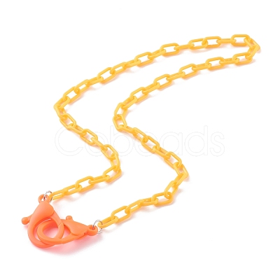 Personalized Opaque Acrylic Cable Chain Necklaces NJEW-JN03432-10-1