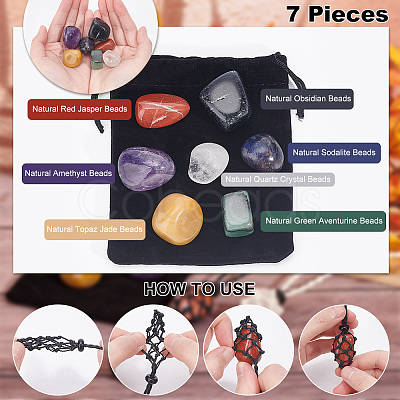 PandaHall Elite DIY Gemstone Braided Pendant Necklace Making Kit DIY-PH0009-93-1