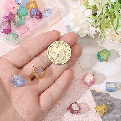 20Pcs 10 Styles Copper Wired Electroplated Natural Quartz Pendants PALLOY-FH00022-1