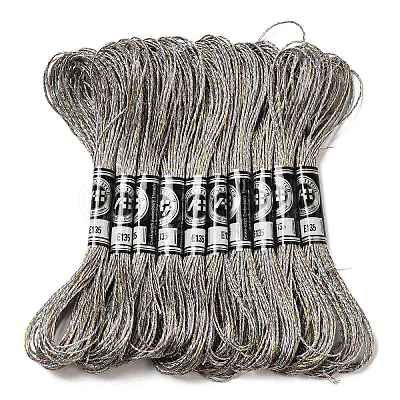 10 Skeins 12-Ply Metallic Polyester Embroidery Floss OCOR-Q057-A17-1