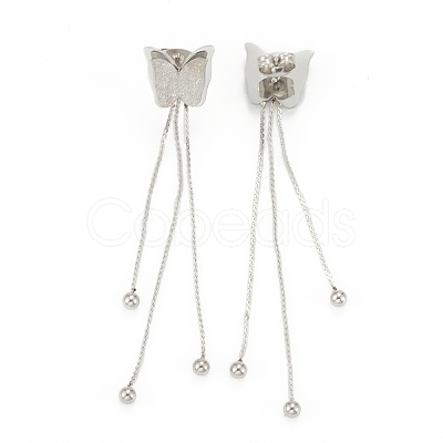 Ion Plating(IP) 304 Stainless Steel Stud Textured Earrings EJEW-P191-17-1