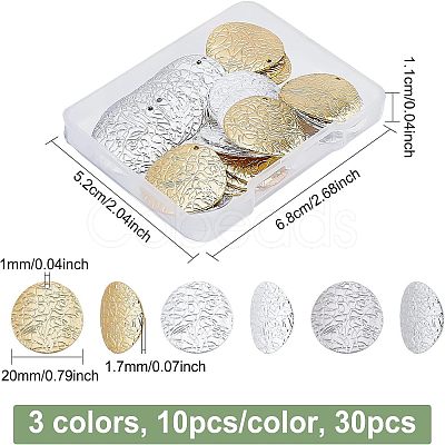 Fingerinspire 30Pcs 3 Colors Environmental Protection Electroplating Brass Pendants KK-FG0001-05-1