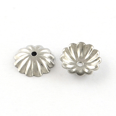 Tarnish Resistant Flower 304 Stainless Steel Bead Caps STAS-R083-14-1