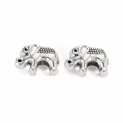 Tibetan Style Alloy European Beads Rhinestone Settings TIBEB-N007-018-1