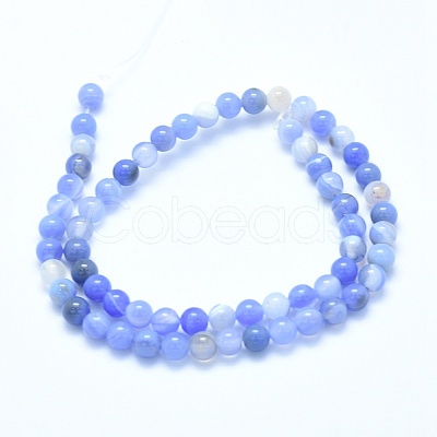 Natural Blue Chalcedony Beads Strands G-G765-30-10mm-1