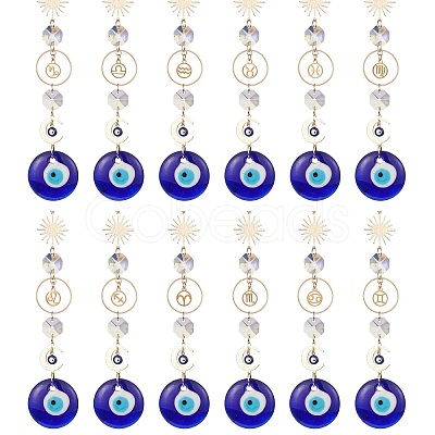 Handmade Lampwork Evil Eye Pendants Decoration HJEW-JM01120-1