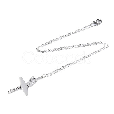 Non-Tarnish 201 Stainless Steel Pendant Necklaces NJEW-T009-JN111-1-45-1