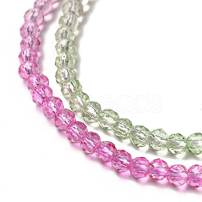 Transparent Gradient Color Glass Beads Strands GLAA-H021-01B-01-1