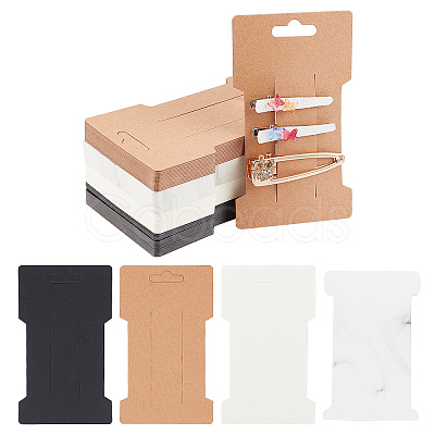 SUNNYCLUE 120Pcs 4 Colors Cardboard Paper Hair Clip Display Cards CDIS-SC0001-04-1