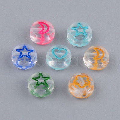 Transparent Clear Acrylic Enamel Beads sgMACR-SZ0001-12-1