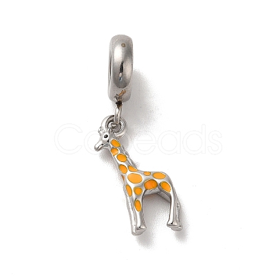 304 Stainless Steel Enamel European Dangle Charms STAS-G308-04P-1