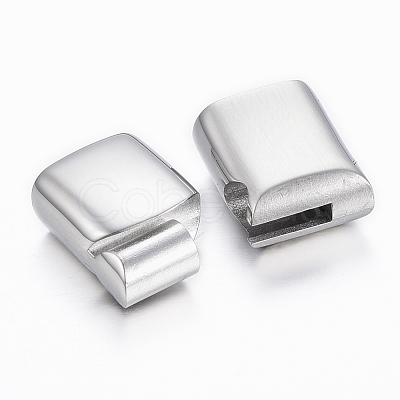 Tarnish Resistant Smooth 304 Stainless Steel Magnetic Clasps with Glue-in Ends STAS-H402-29P-1