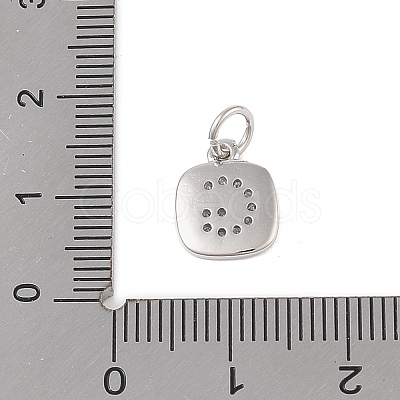 Rack Plating Brass Micro Pave CLear Cubic Zirconia Charms KK-E110-14P-G-1