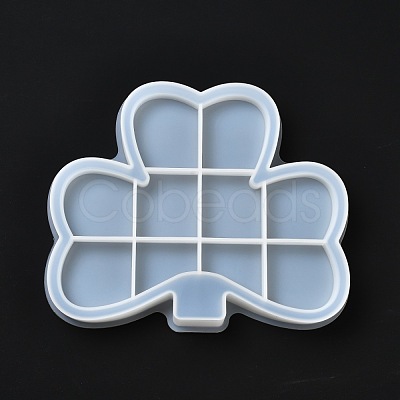 DIY Shamrock Jewelry Tray Silicone Molds DIY-G051-A06-1