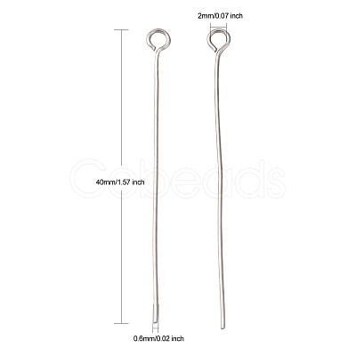 Tarnish Resistant 304 Stainless Steel Eye Pin STAS-E013-0.6x40mm-1