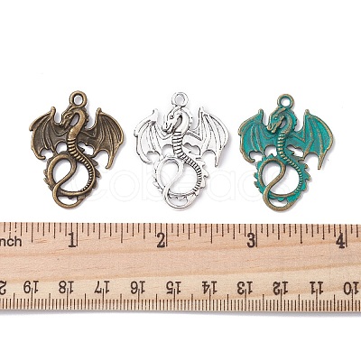 6Pcs 3 Styles Alloy Dragon Pendants FIND-FS0001-76-1