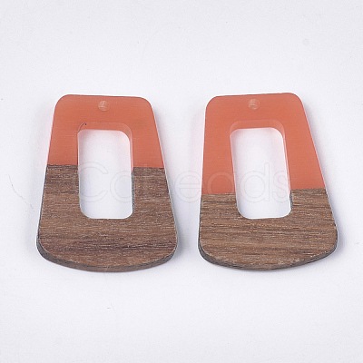 Resin & Walnut Wood Pendants X-RESI-S358-84H-1