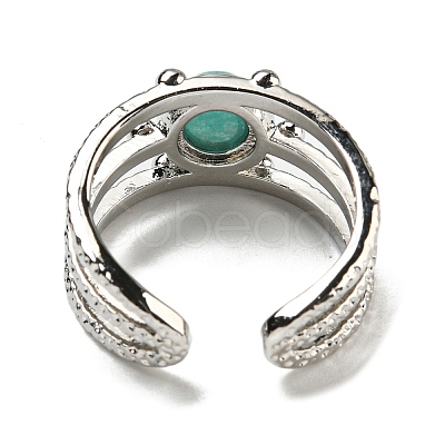 Natural Amazonite Adjustable Rings RJEW-K269-10P-05-1