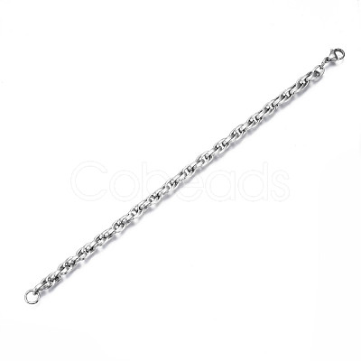 Non-Tarnish 201 Stainless Steel Rope Chain Bracelet for Men Women BJEW-S057-83-1