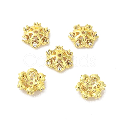 Rack Plating Brass Beads Caps KK-B088-05B-G-1