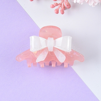 Bowknot Cellulose Acetate(Resin) Claw Hair Clips PW-WG23296-01-1