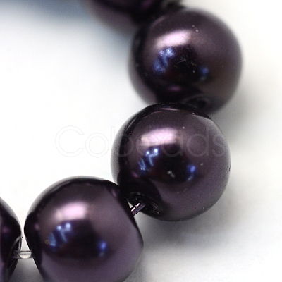 Baking Painted Pearlized Glass Pearl Round Bead Strands HY-Q003-4mm-20-1