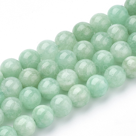 Natural Myanmar Jade/Burmese Jade Beads Strands G-T064-22-8mm-1