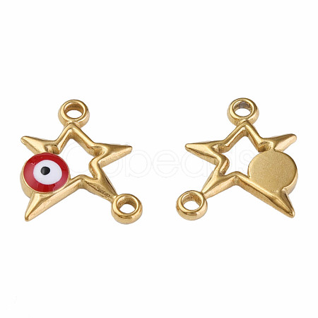 304 Stainless Steel Enamel Connector Charms STAS-N087-62-01G-1