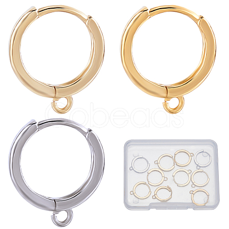 CREATCABIN 6 Pairs 3 Colors Rack Plating Brass Hoop Earring Findings KK-CN0002-45-1