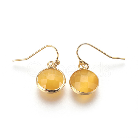 Brass Dangle Earrings EJEW-O083-04G-A-1