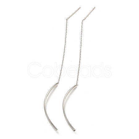 Non-Tarnish 304 Stainless Steel Curved Bar Dangle Stud Earring Findings STAS-Q310-01P-1