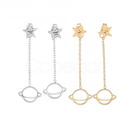 304 Stainless Steel Chain Tassel Earrings EJEW-I248-02-1