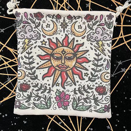 Cloth Tarot Cards Storage Drawstring Bags ZODI-PW0002-07D-1