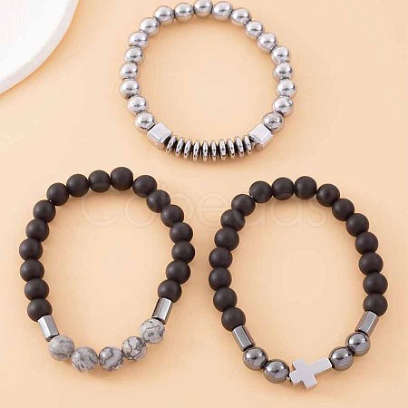 Fashionable and luxurious men's Alloy Beaded Multi-strand Bracelets with zircon beads QS1989-4-1