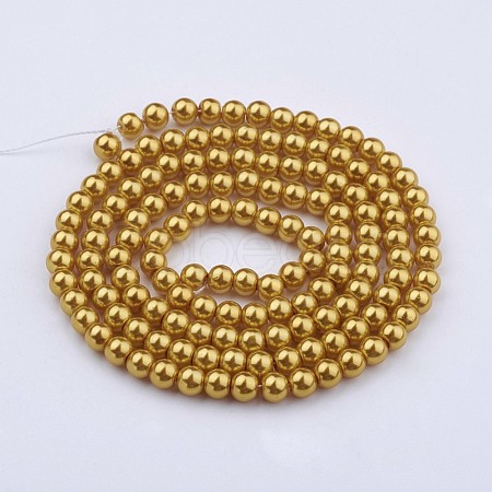 Glass Pearl Beads Strands X-HY-6D-B74-1