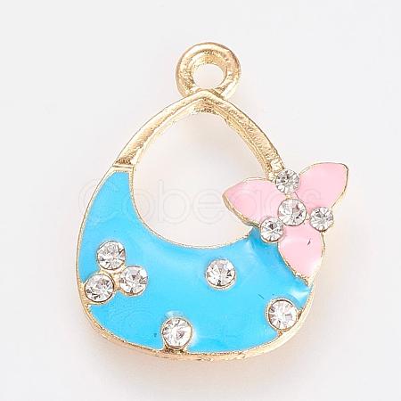 Enamel Style Alloy Rhinestone Pendants ENAM-S108-349B-1